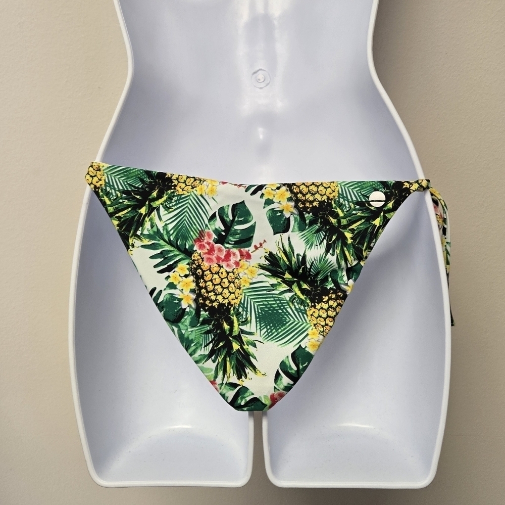 Sole East Cali Bikini Bottom Tropical Pineapple Yellow Green S - Picture 6 of 10